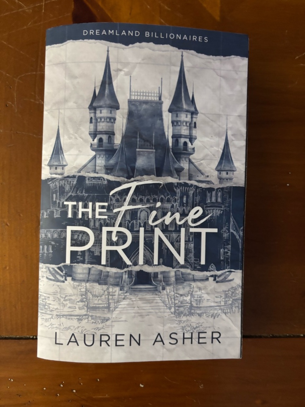 The Fine Print by Lauren Asher - Blue & White Paperback